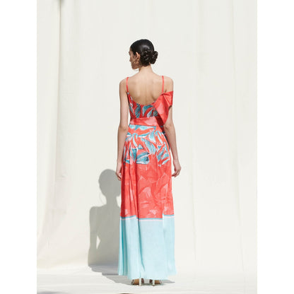 Mandira Wirk Red Printed Crepe Dress