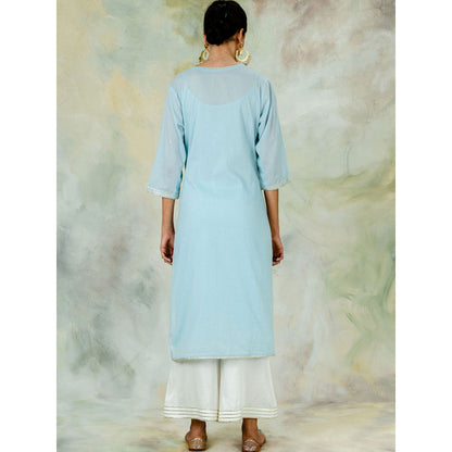 Mandira Wirk Classic Straight Embellished Kurta With Pant And Dupatta (Set of 3)