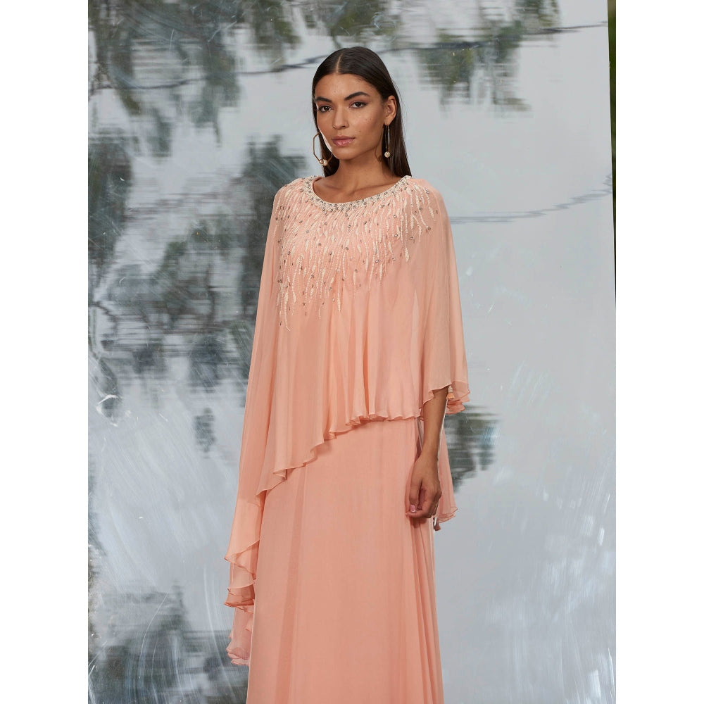 Mandira Wirk Embroidered Layered Kaftan Dress