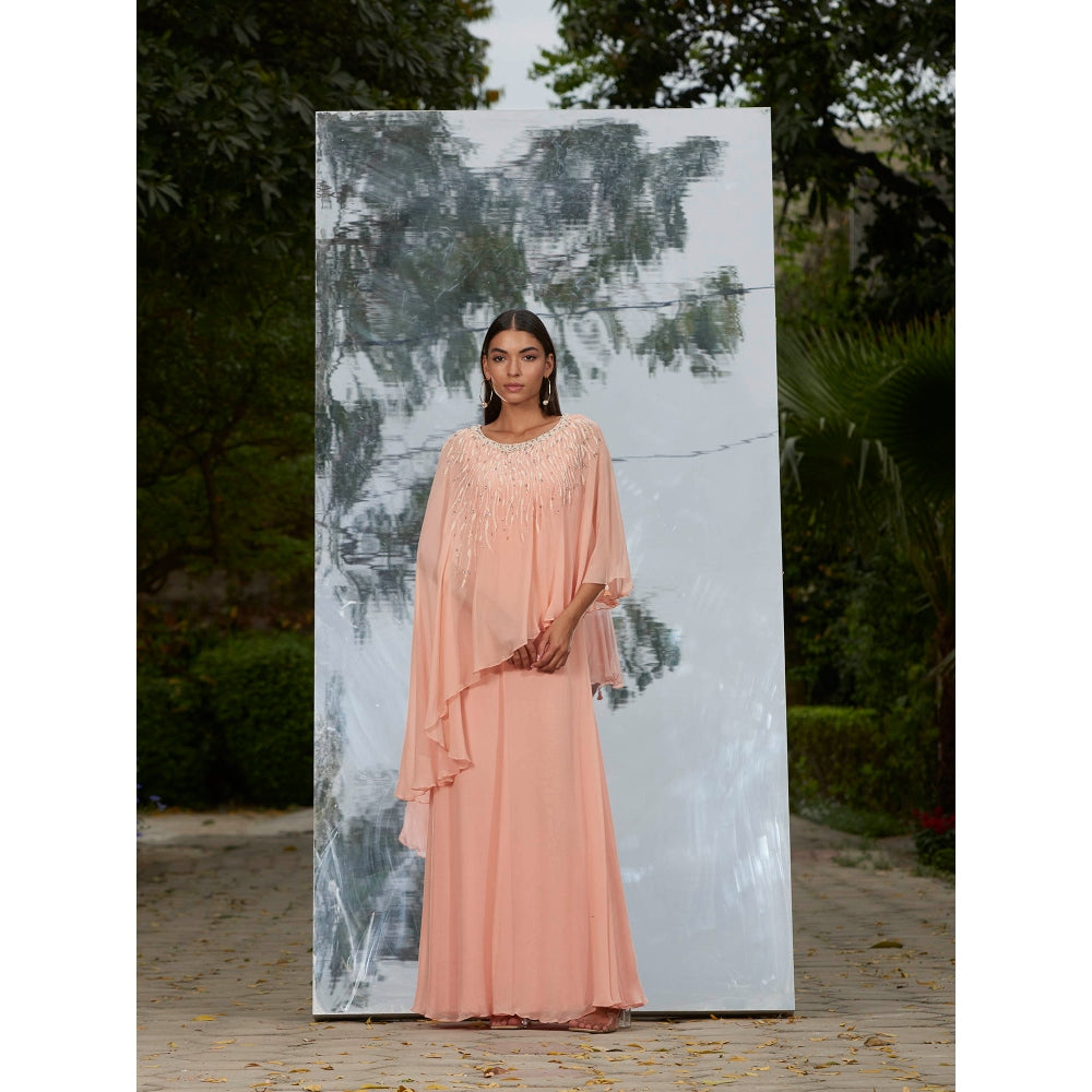 Mandira Wirk Embroidered Layered Kaftan Dress