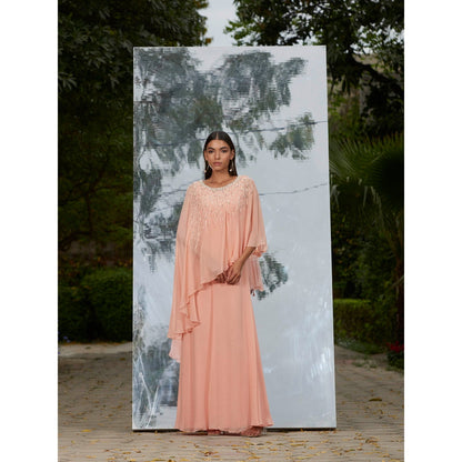 Mandira Wirk Embroidered Layered Kaftan Dress