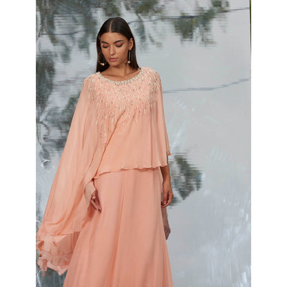 Mandira Wirk Embroidered Layered Kaftan Dress
