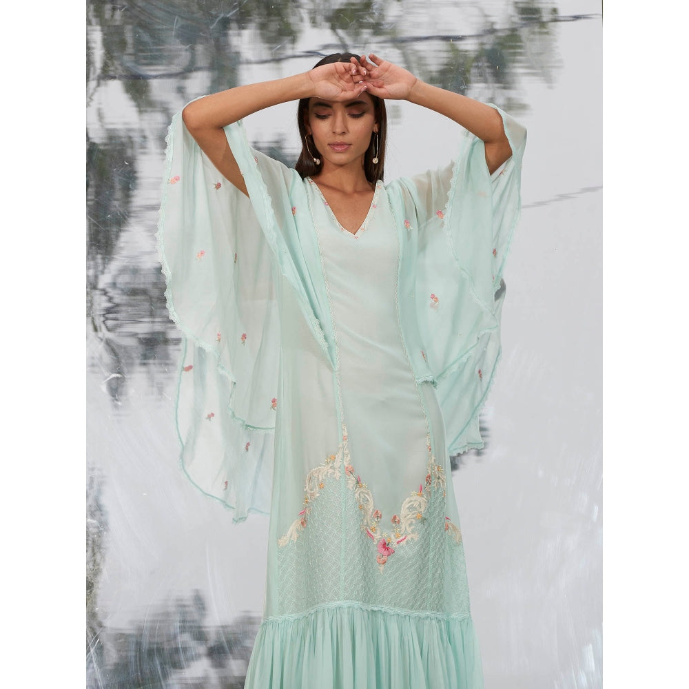 Mandira Wirk Embroidered Frill Kaftan