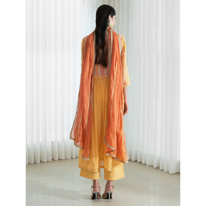 Mandira Wirk Yellow Kurta (Set of 3)