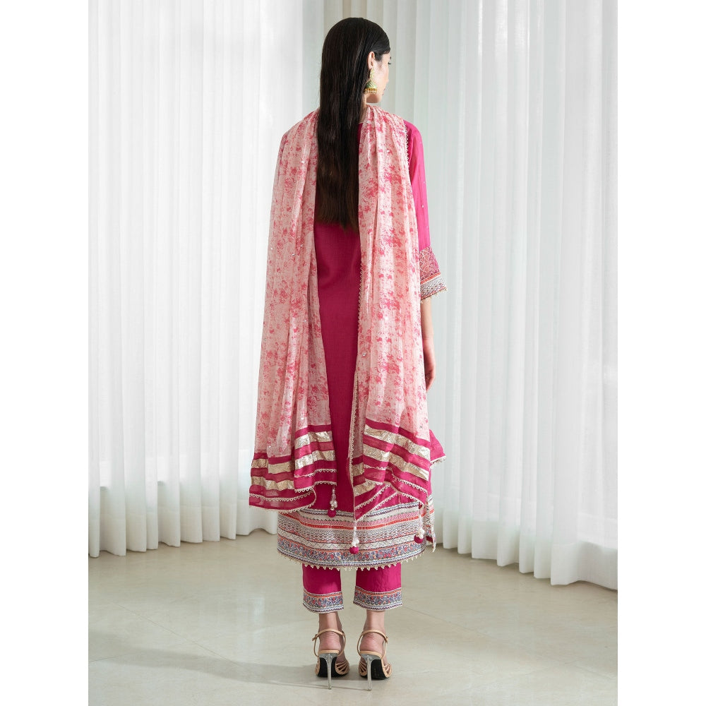 Mandira Wirk Pink Kurta (Set of 3)
