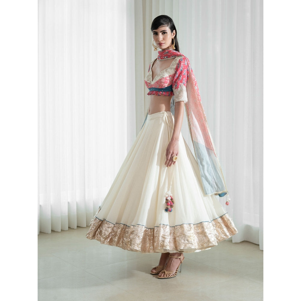 Mandira Wirk Multi-Colour Lehnga (Set of 3)