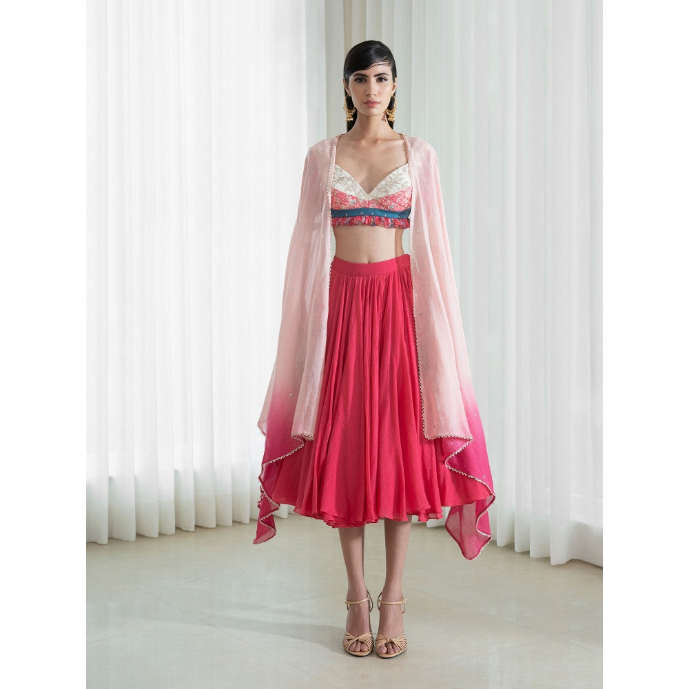 Mandira Wirk Multi-Colour Lehnga (Set of 3)