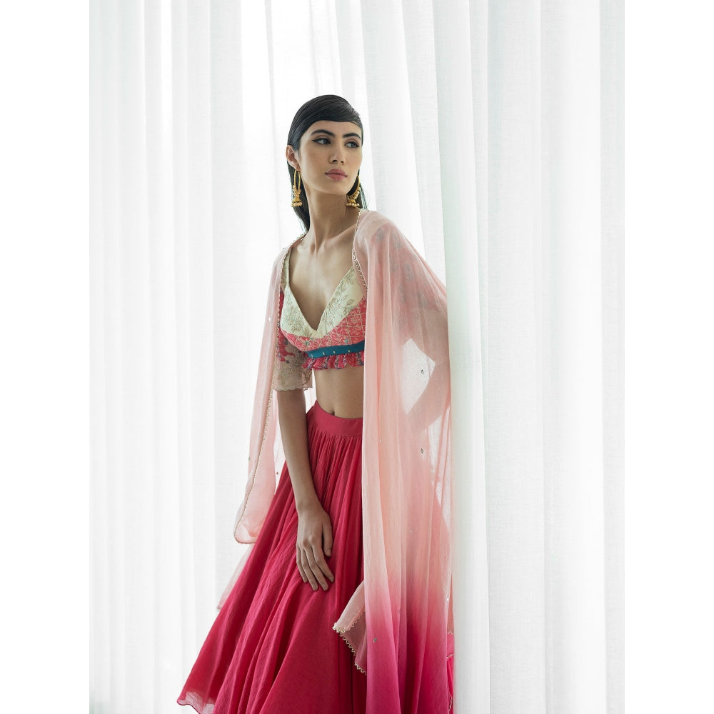 Mandira Wirk Multi-Colour Lehnga (Set of 3)