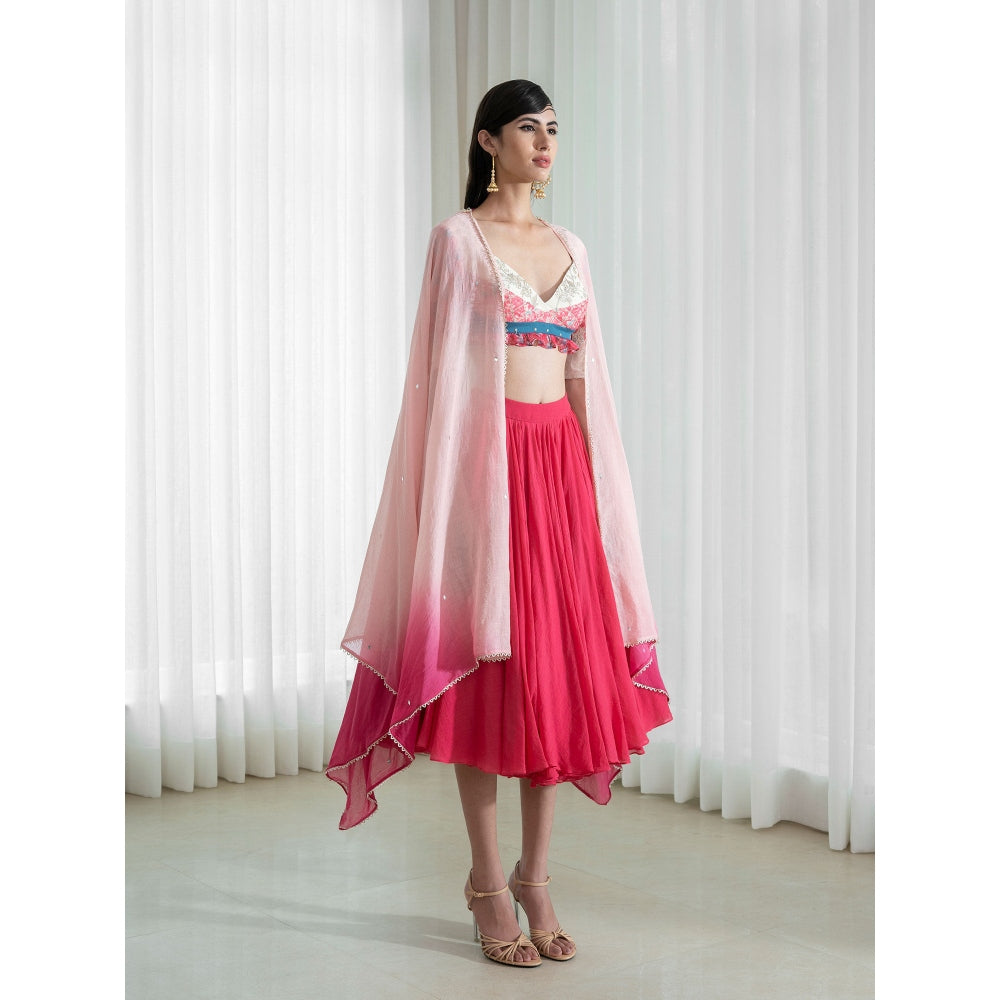 Mandira Wirk Multi-Colour Lehnga (Set of 3)