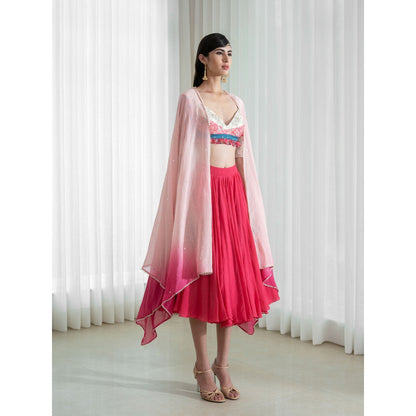 Mandira Wirk Multi-Colour Lehnga (Set of 3)