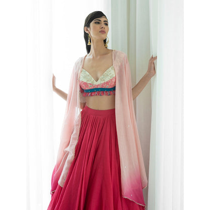 Mandira Wirk Multi-Colour Lehnga (Set of 3)