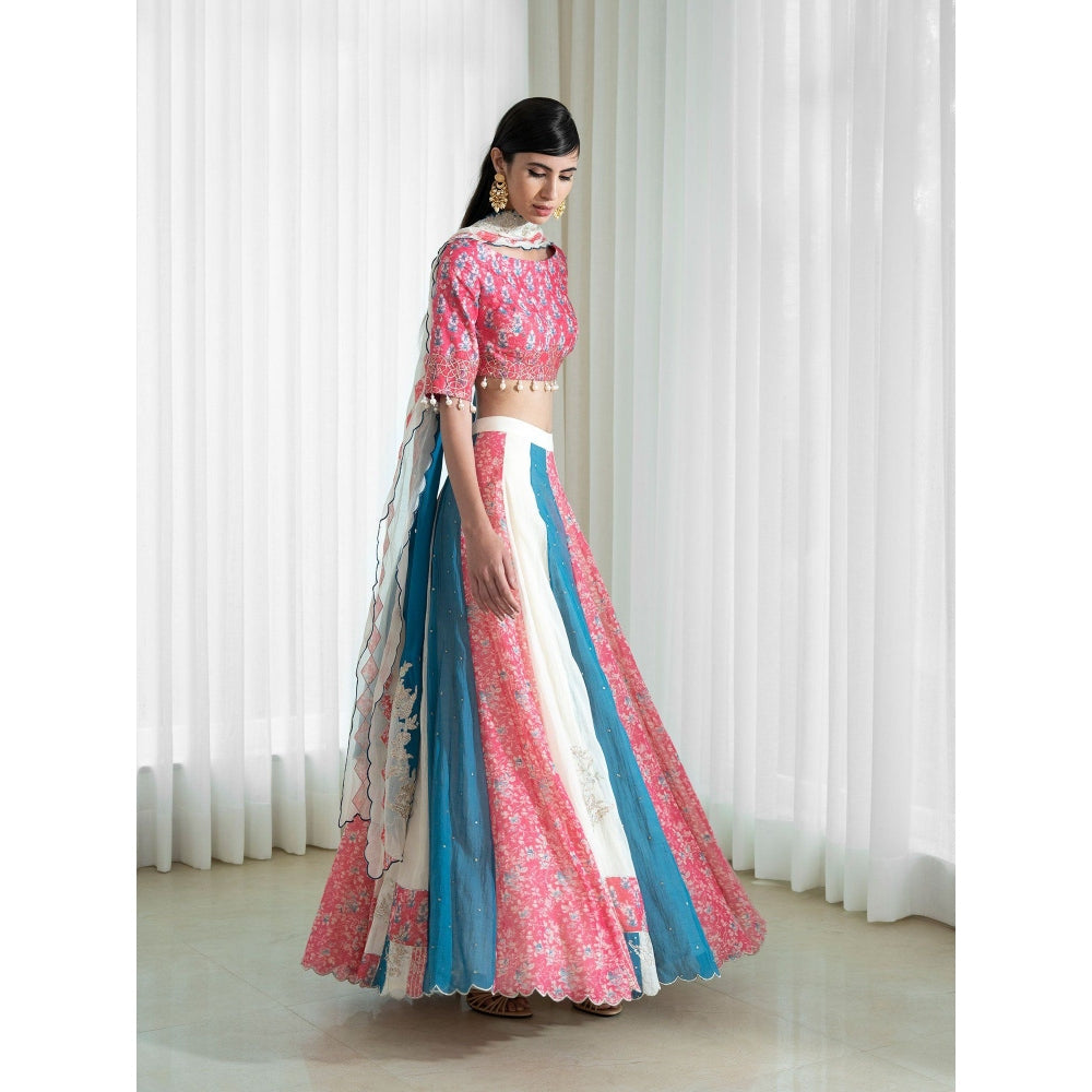 Mandira Wirk Multi-Colour Lehnga (Set of 3)