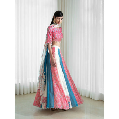 Mandira Wirk Multi-Colour Lehnga (Set of 3)