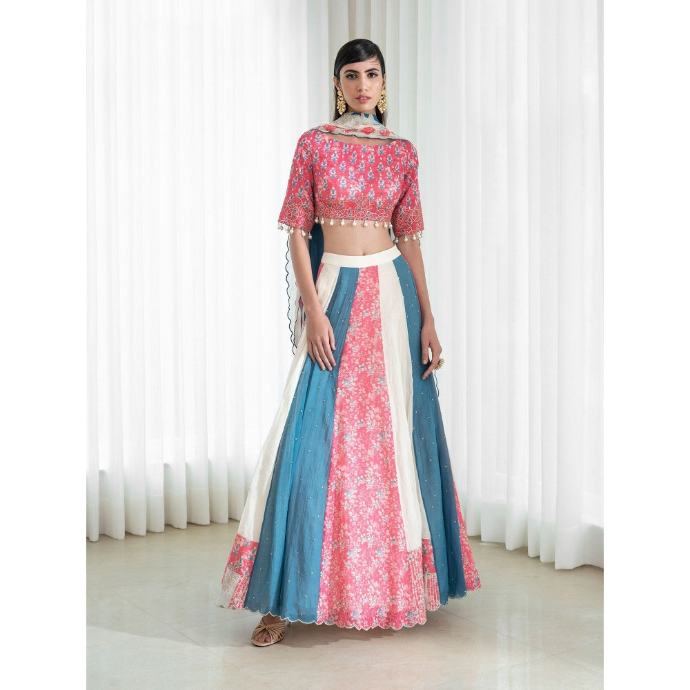 Mandira Wirk Multi-Colour Lehnga (Set of 3)