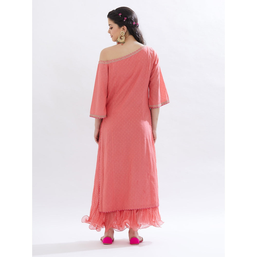 MANDIRA WIRK Coral Embroidered Kurta Set Of 2