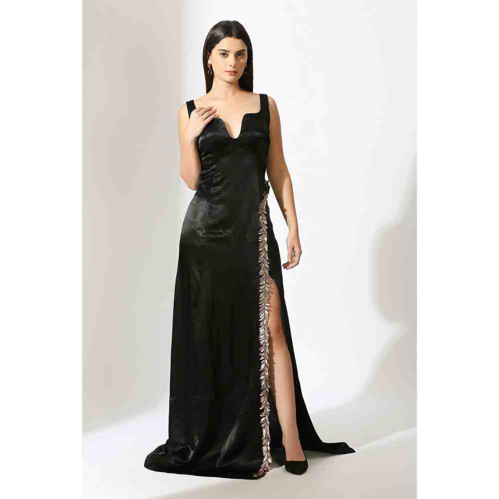 Masumi Mewawalla Black Embellished Gown