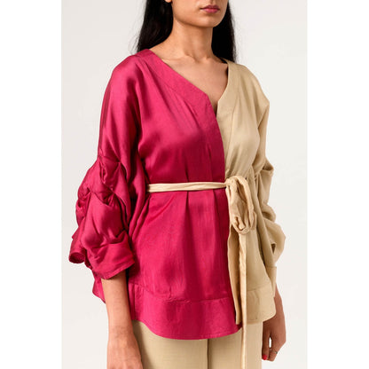 NEORA BY NEHAL CHOPRA Ecru Wine Cape