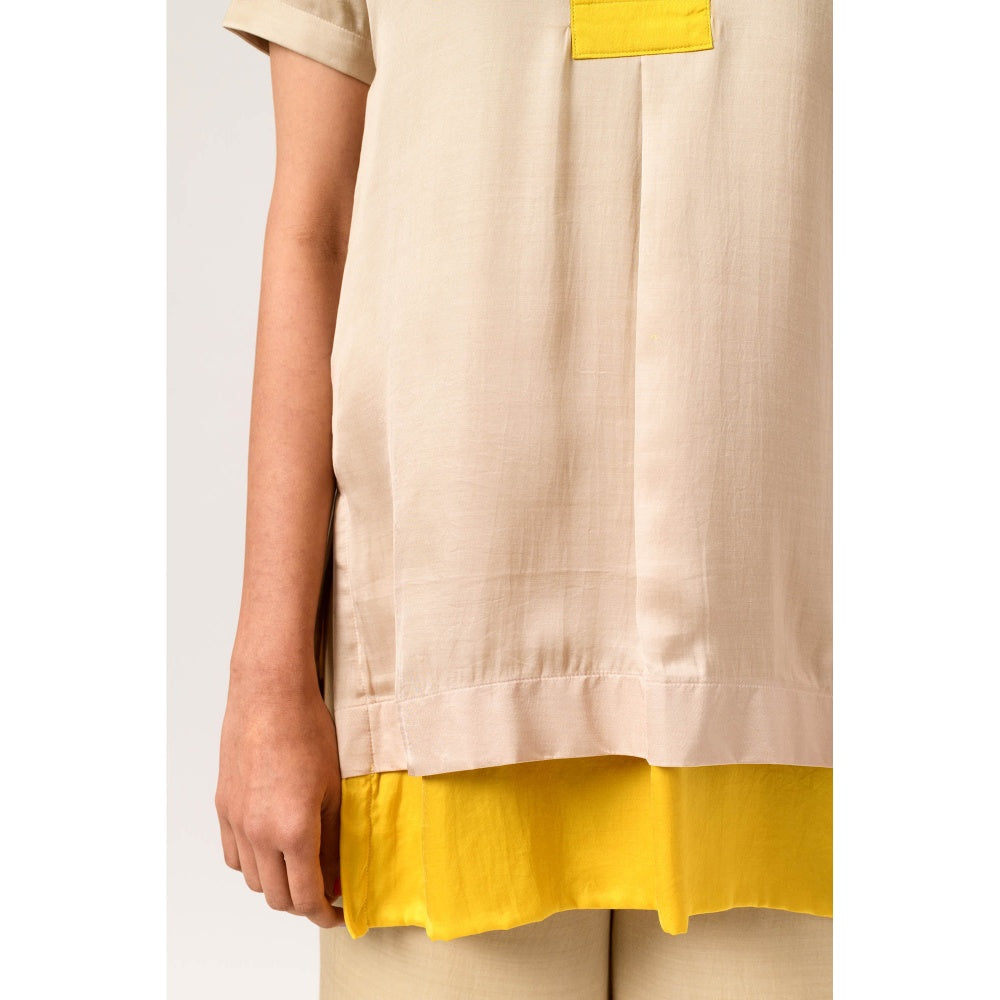 NEORA BY NEHAL CHOPRA Yellow Ecru Co Ord (Set of 2)