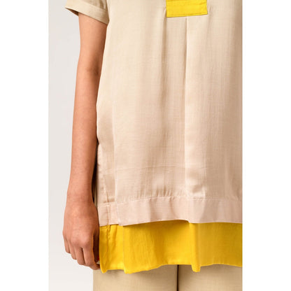 NEORA BY NEHAL CHOPRA Yellow Ecru Co Ord (Set of 2)