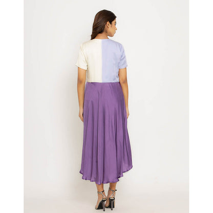 NEORA BY NEHAL CHOPRA Purple & Blue Midi Dress