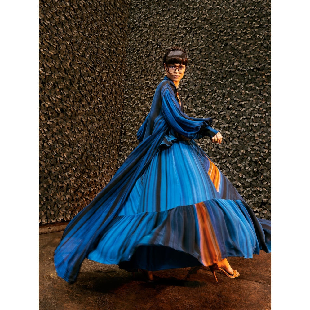 Nikita Mhaisalkar Midnight Stroke Print Skirt