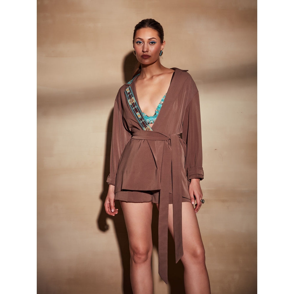 Nikita Mhaisalkar Tan Shorts