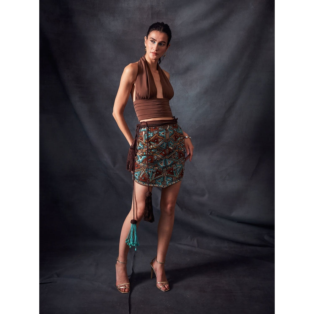 Nikita Mhaisalkar Dark Tan Top
