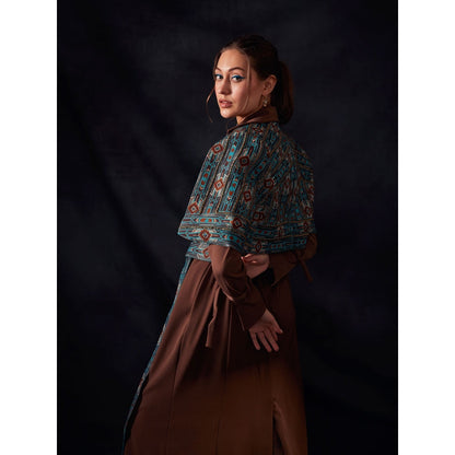 Nikita Mhaisalkar Multi-Colour Trench Coat with Embroidered Belt (Set of 2)