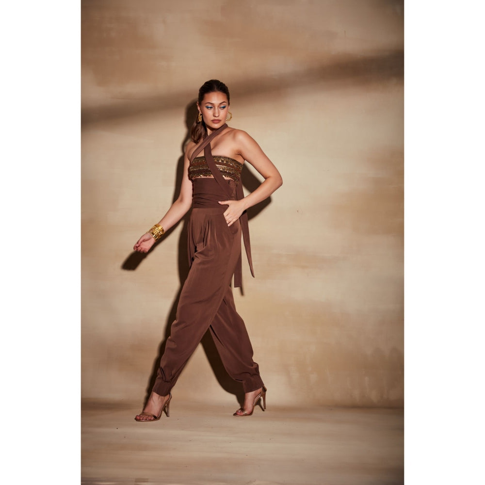 Nikita Mhaisalkar Gold Tube with Aged Embroidery