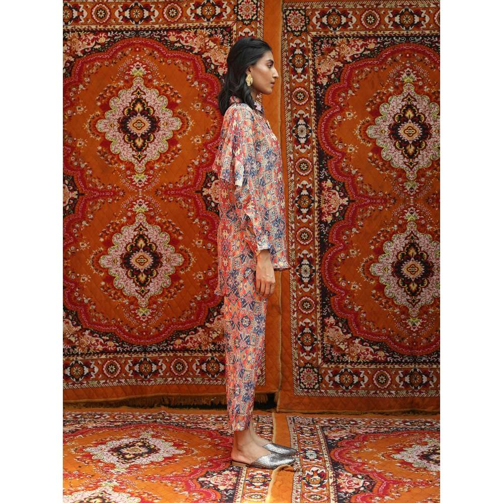 NORN Multi-Color Taza Curtain Shirt