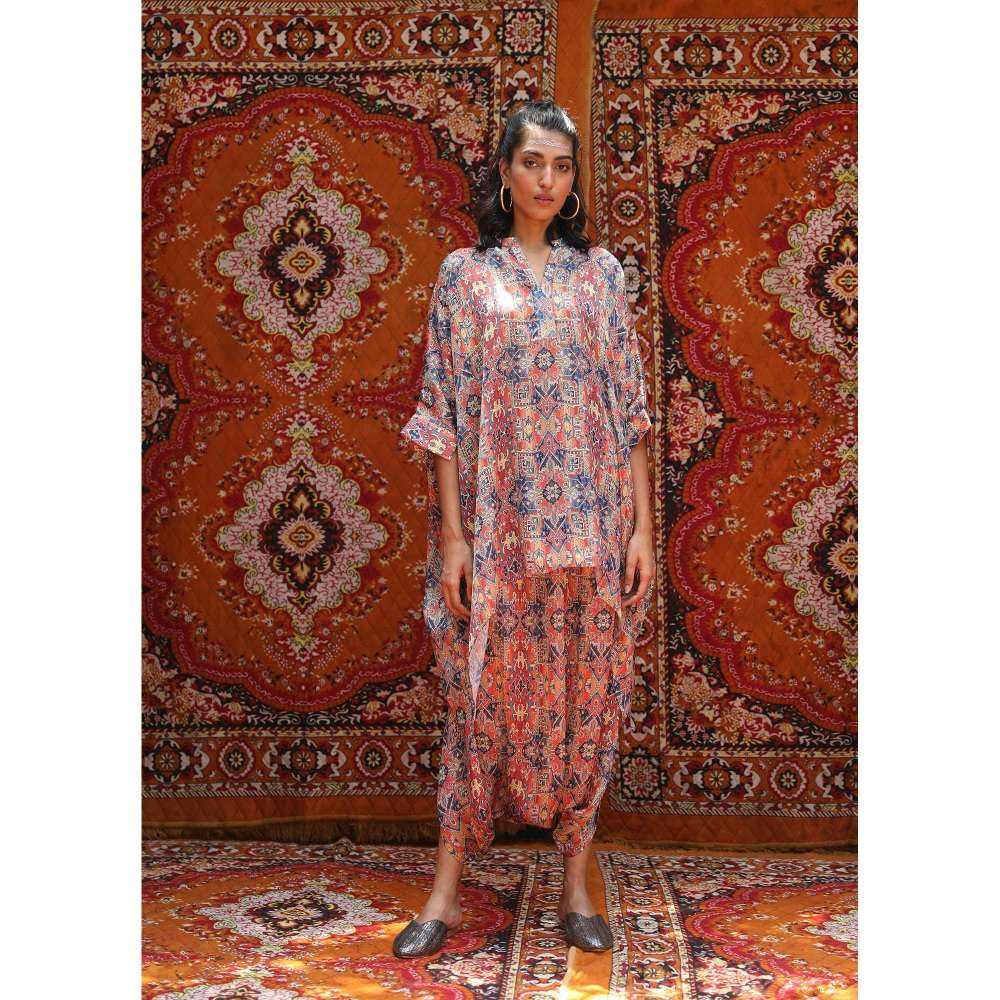NORN Orange Taza Short Kaftan Top
