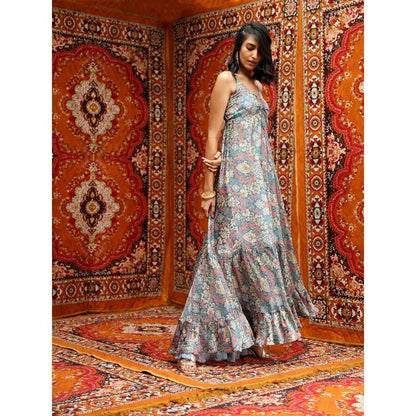 NORN Blue Atlas Strappy Dress