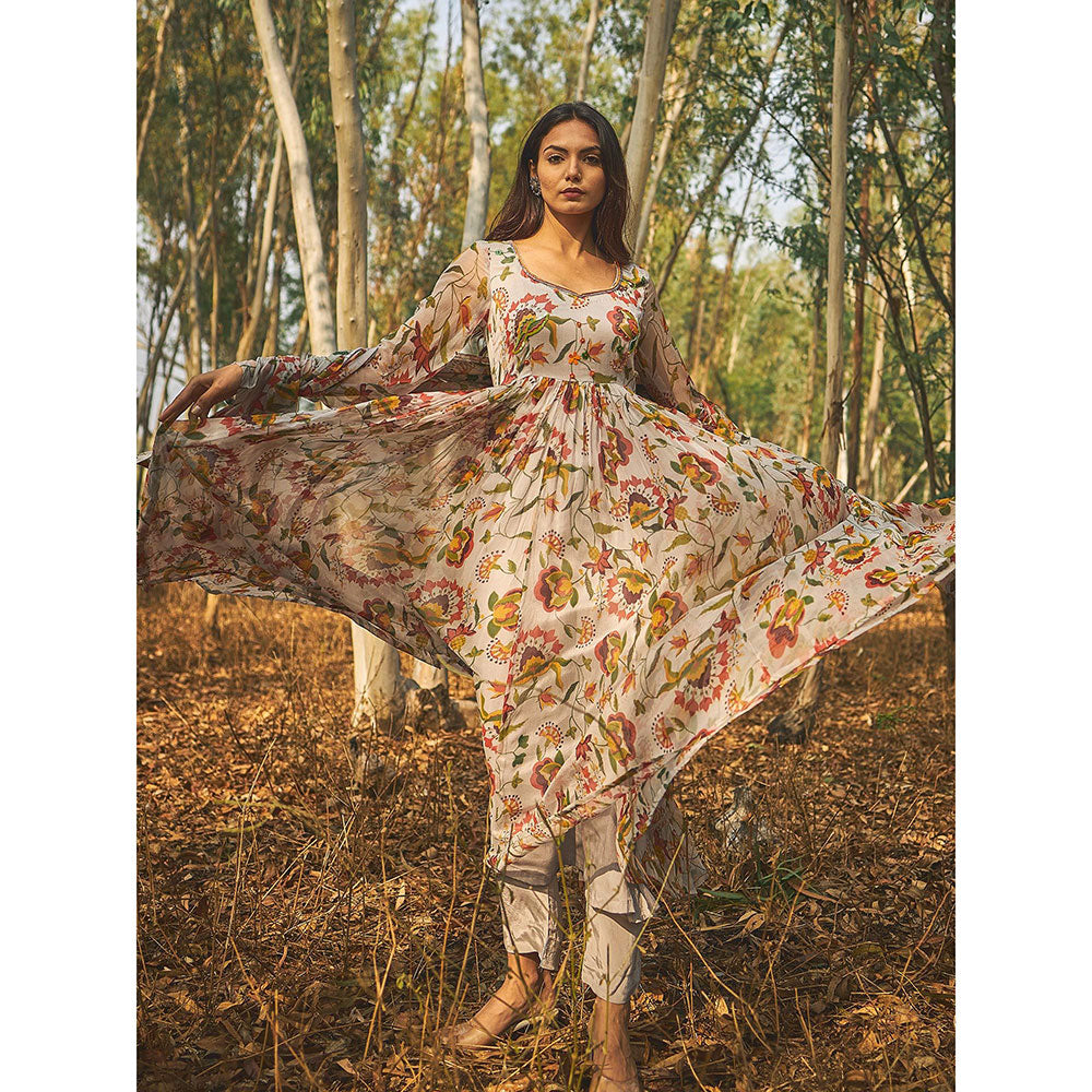 Baise Gaba Grey Gulbaar Dupatta Baise Gaba Grey Printed Dupatta
