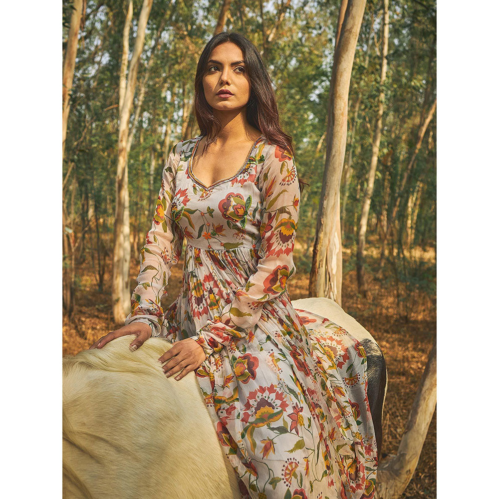 Baise Gaba Grey Gulbaar Dupatta Baise Gaba Grey Printed Dupatta
