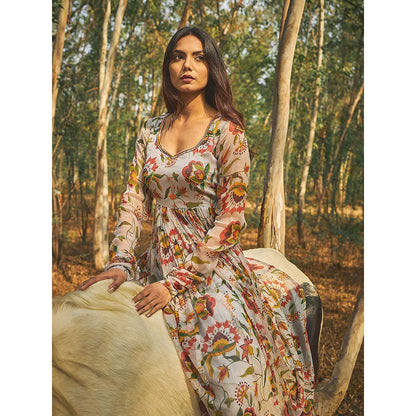 Baise Gaba Grey Gulbaar Dupatta Baise Gaba Grey Printed Dupatta