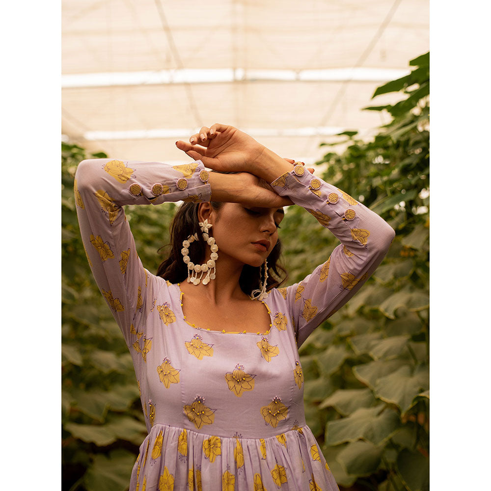 Baise Gaba Lavender Lavender Chiffon Dupatta