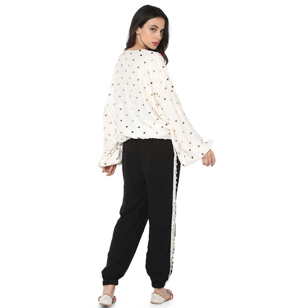 PS Pret by Payal Singhal Off White Mukaish Silk Top