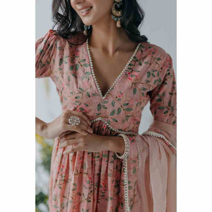 Old Marigold Floral Printed Nyla Cotton Kurti