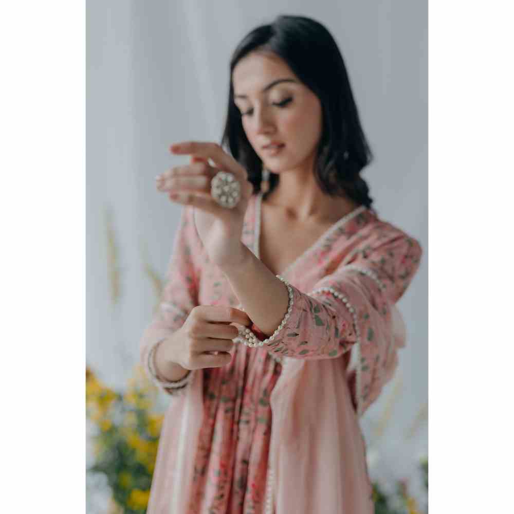 Old Marigold Floral Printed Nyla Cotton Kurti