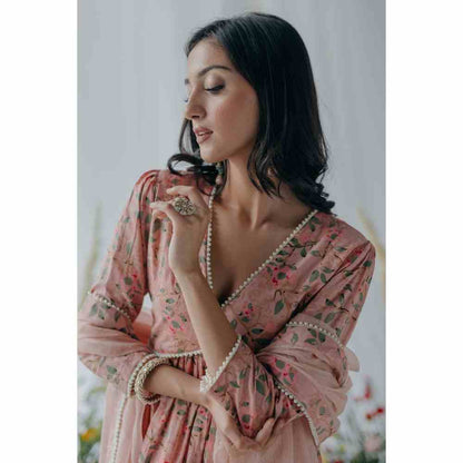 Old Marigold Floral Printed Nyla Cotton Sharara (Set of 3)