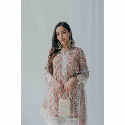 Old Marigold Floral Printed Luna Cotton Kurta