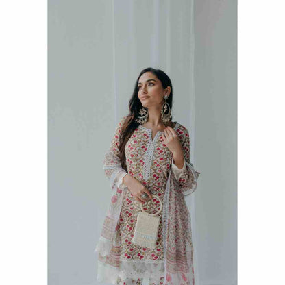 Old Marigold Floral Printed Luna Cotton Kurta (Set of 2)