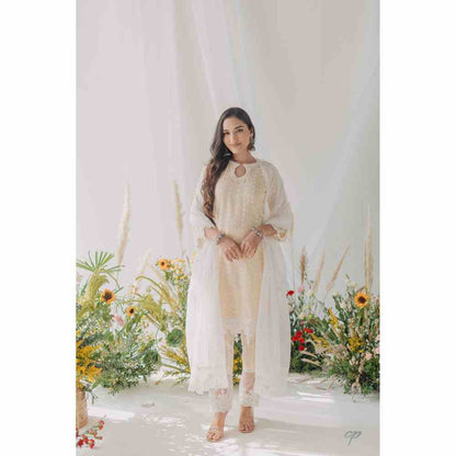 Old Marigold Maria Beige Mulmul Kurta