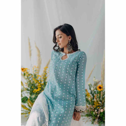 Old Marigold Seher Blue Mulmul Kurta (Set of 2)