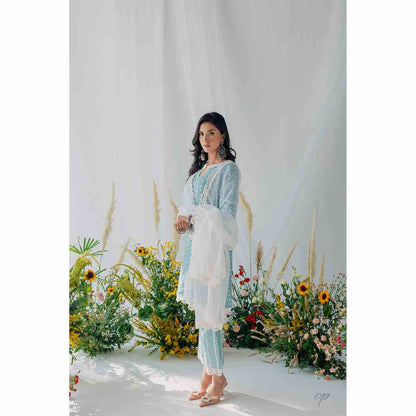 Old Marigold Seher Blue Mulmul Kurta (Set of 2)