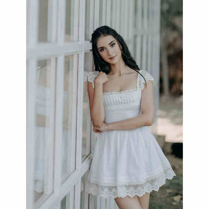 Old Marigold Angelina White A-Line Mini Dress