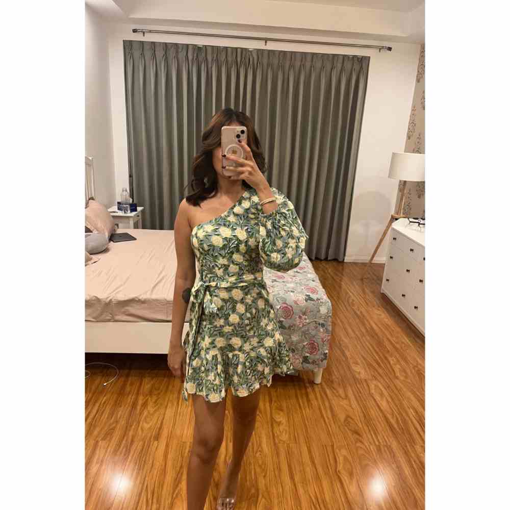 Old Marigold Freya One Shoulder Dress with Belt (Set of 2)