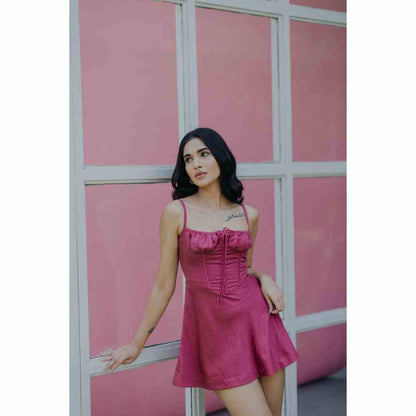 Old Marigold Daphne Wine Corset Mini Dress