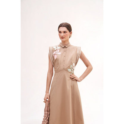 Our Love Lea Khaki Midi Dress