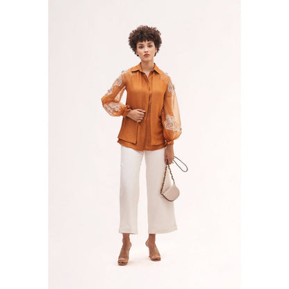 Our Love Picotin Chanderi And Organza Co-Ord (Set of 2)